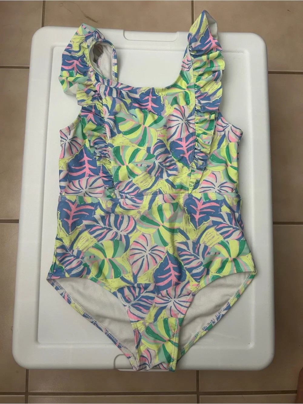 EUC Wonder Nation Girls' Floral One-Piece Swimsuit